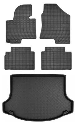 Produktbild von Gummimatten + Kofferraumwanne für Kia Sportage III 2010-2015 – Schwarz, passgenau – Wielganizator SolidPRO
