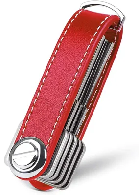 Zdjęcie produktu dla Etui na klucze ze skóry naturalnej - Na 7 do 9 kluczy - Czarny - W pudełku prezentowym