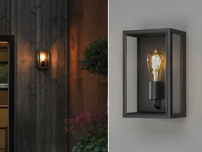 Produktbild von LED Außenwandleuchte, Gartenlaterne für draußen, Terrassenbeleuchtung, Schwarz
