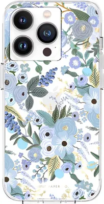 Immagine prodotto di Rifle Paper Clear - Custodia per iPhone 14 Pro (Garden Party Blue)