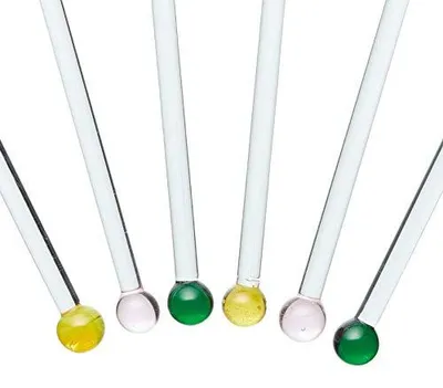 Productafbeelding van Glazen roerstaafjes voor cocktails, BarCraft, set van 6 stuks.