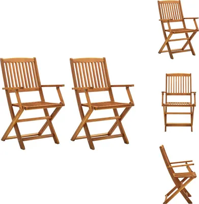 Produktbild von vidaXL Klappbare Gartenstühle 2 Stk. Massivholz Akazie -  Gartenstühle