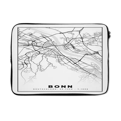 Produktbild von MuchoWow® Laptop Hülle 14 ZollBonn - Karte - Stadtplan Laptoptasche - Laptoptasche - Stoßsicher - Schutzhaube