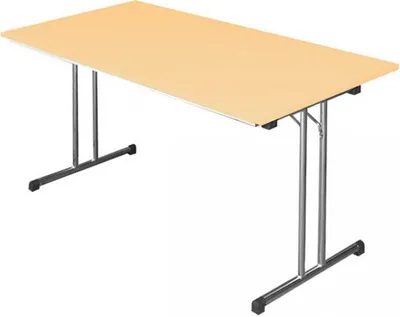 Produktbild von Klapptisch Besprechungstisch Schreibtisch 140x70cm Gestell Chrom/Platte Ahorn
