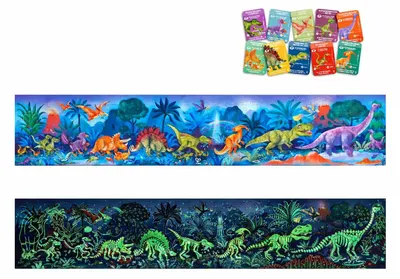 Productafbeelding van Hape Dinosaurus Puzzel, 201 stukjes, Dieren, geschikt voor kinderen vanaf 6 jaar