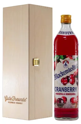 Produktbild von Mackenstedter Cranberry Likör mit Geschenk-Holzkiste