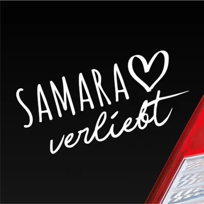 Produktbild von Auto Aufkleber Samara verliebt Herz Stadt Heimat Liebe Car 19x9 cm Weiss Glanz Sticker Heckscheibenaufkleber