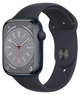 Produktbild von Apple Watch Series 8 OLED 41 mm Digital 352 x 430 Pixel Touchscreen Schwarz WLAN GPS