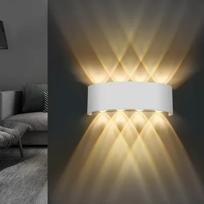 Imagen del producto de Lureshine: Lámpara de pared LED interior de 8W, apta para interior y exterior, luz blanca cálida de 3000K