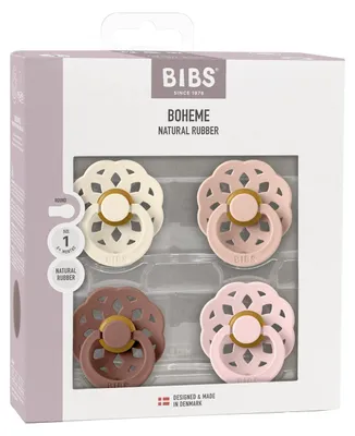 Produktbild von Bibs Boheme Schnuller - 4er - Pack - Size 1 - Ivory/Blush/Woodchuck/Blossom