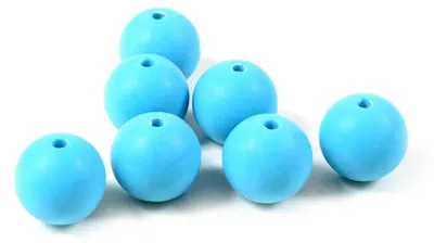 Produktbild von Vintageparts Acrylperlen gefrostet hellblau rund 14 mm für Ketten und Armbänder, 10 Stück
