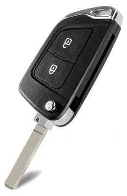 Obrázok produktu pre Puzdra na kľúč Techstar® KS-106 pre Peugeot 207, 307, 407, 2 tlačidlá, čepeľ HU83, čierna