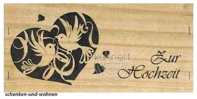 Produktbild von Glückwunschkarte zum Stellen Tauben, Hochzeit Furnier 21 x 10 cm
