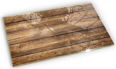 Produktbild von Glasplatte für Grabkerzen Gummifüße Glas Motiv - 52x30 cm - Bretter mit Holzstruktur