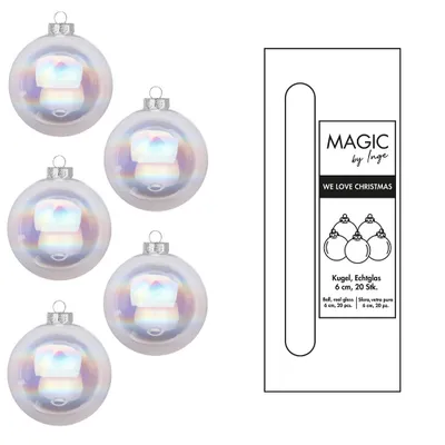 Produktbild von Weihnachtskugeln 20 Stk 6cm Irisierend