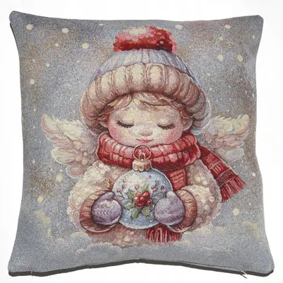 Produktbild von IRYS Gobelin Kissenhülle Aniołek 45x45cm weihnachtlich