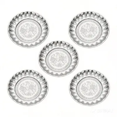 5 Edelstahlteller 25 cm, Campinggeschirr, spülmaschinengeeignet