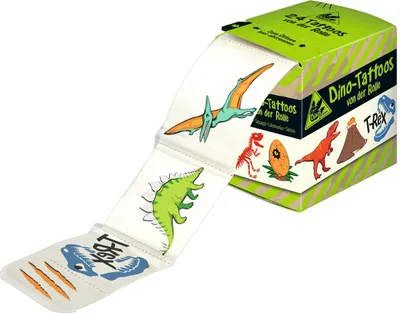 Produktbild von MOSES Dino temporäre Tattoos von der Rolle Dinosaurier