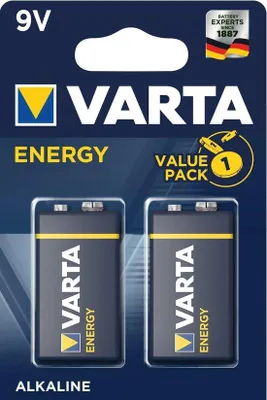 Image de 2 piles alcalines 9 V à faible consommation d'énergie