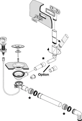 Produktbild von BLANCO Ablaufgarnitur 236262 mit Drehexcenter C-overflow InFino für Spülen PLEON 5 u. PLEON 6 / Ventil / Ab- und Überlaufgarnitur