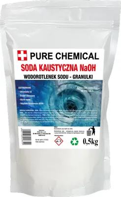 Zdjęcie produktu dla PURE CHEMICAL | Ätznatron für Rohre, Natriumhydroxid 0,5 kg
