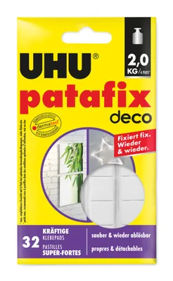 Produktbild von UHU Klebepads patafix homedeco wieder ablösbar weiß 32 Stück