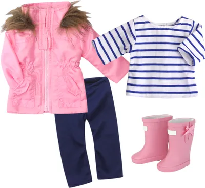 Obrázok produktu pre Ružová bunda, legíny a top s topánkami pre bábiku Sophia's 4 Piece 18" Doll