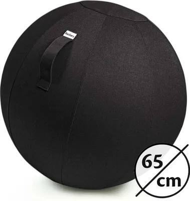 Immagine prodotto di Backerz Bckz Palla da seduta in lino 65 cm - Palla da seduta con rivestimento - Sgabello per l'equilibrio - Palla da yoga - Palla ergonomica da ufficio - Nero