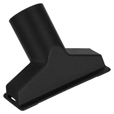 A black vacuum cleaner nozzle accessory, angled upwards, isolated on a white background.
