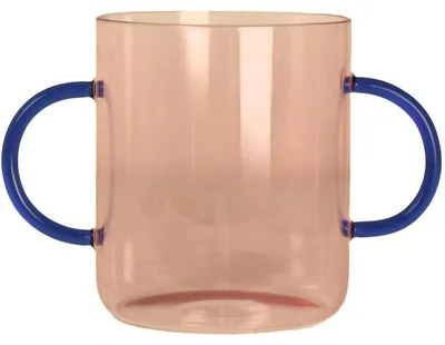 Imagen del producto de Jarrón de colección HD, vidrio rosa, 24,5 x 15 x 17,5 cm