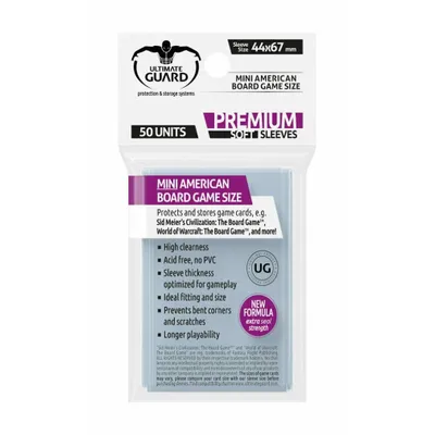 Produktbild von Ultimate Guard Premium Soft Sleeves für Brettspielkarten Mini American (50)
