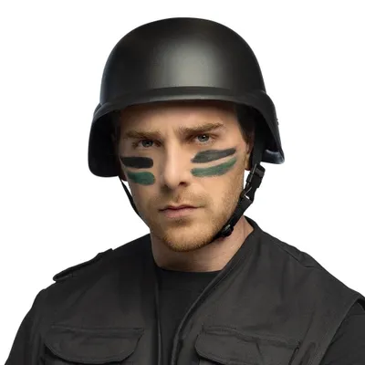 Produktbild von Helm – Militärhelm – Soldatenhelm – Schwarz – Einheitsgröße für Erwachsene – Für Karneval