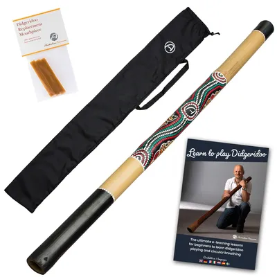 Immagine prodotto di Didgeridoo 120cm starter set - dipinto a mano con corso e borsa