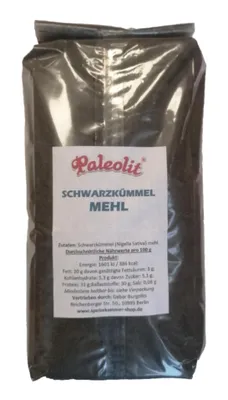 Produktbild von Paleolit Schwarzkümmelmehl, teilentölt 1kg Schwarzkümmel fein gemahlen Nigella Sativa / glutenfrei