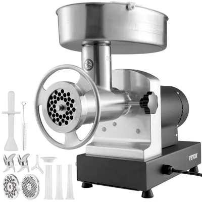 Image de Moulin à viande - Moulin à viande électrique - Hachoir à viande - Machine à saucisses - Moulin à viande en acier inoxydable - Moteur puissant de 1100W