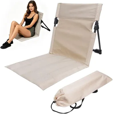 Produktbild von Klappbarer Strandstuhl mit Rückenlehne, für Camping, Kissen, Tragetasche