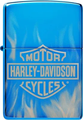 Produktbild von Zippo Feuerzeug Harley-Davidson high polished blue gelasert Sturmfeuerzeug Benzin