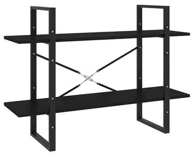 Obrázek produktu pro vidaXL Regál na knihy 2 přihrádky černý 100x30x70 cm výrobek ze dřeva