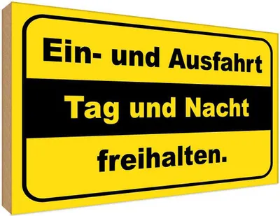 Produktbild von vianmo Holzschild 30x40 cm Ausfahrt Tag Nacht freihalten Dekoration