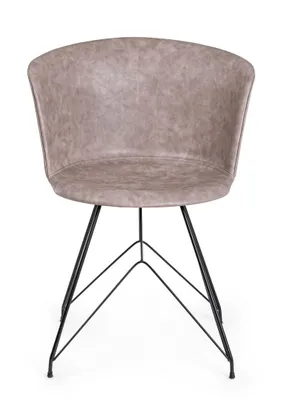 Produktbild von 2er Set Stühle Loft 56 x 54 x 76 cm Stahl und Polypropylen Schwarz Beige