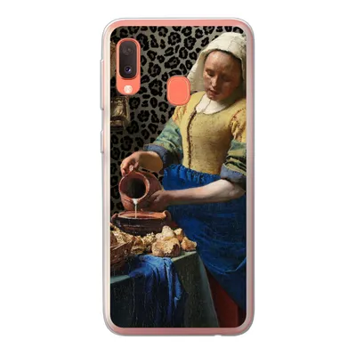 Produktbild von MuchoWow® Handyhülle Schutzhülle Hülle für Samsung Galaxy A20e Milchmädchen - Kunst - Pantherdruck - Vermeer - Gemälde - Alte Meister Silikon Softcase Handy Hülle - Abdeckung