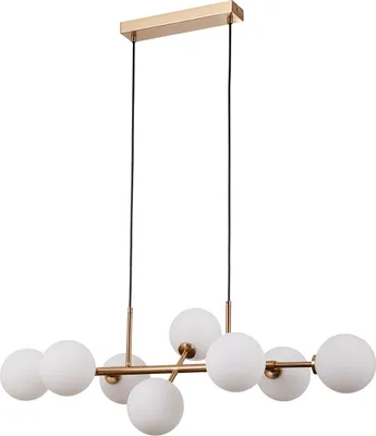 Obrázek produktu pro MIRELLIO Italux PND-66463-8-HB mosazná závěsná lampa skleněné bílé koule