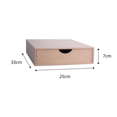 Produktbild von SEVICO Schubladen-Box aus Birken-Sperrholz, 33x25x7 cm, 1 Schublade, mit abgerundeten Kanten, Mini-Kommode zur Aufbewahrung und Dekoration