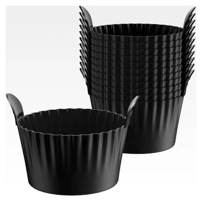 Produktbild von Backformen für Luftfritteuse, Eierform und große Muffinförmchen (12 Stück), Schwarz