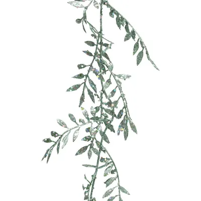 Immagine prodotto di Ghirlanda di foglie verdi e argento, 180 cm