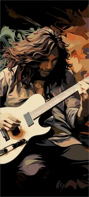 Produktbild von Wallario selbstklebende Türtapete 100 x 220 cm mit Schutzlaminat - Gitarrensolo