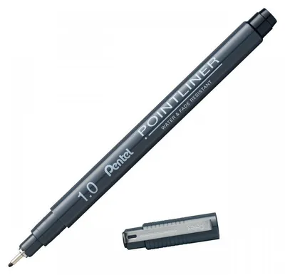 Produktbild von Pentel Pointliner Fineliner Schwarz 1mm