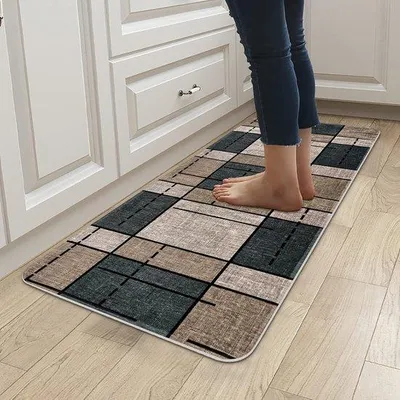 Image de Tapis de passage antidérapant en plastique - Marron clair - 60 x 150 cm