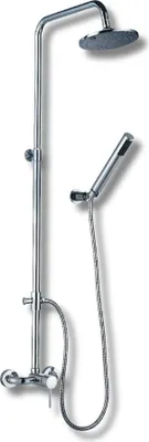 Produktbild von Chrom-Teleskop-Duschsäulen-Set mit Kopfbrause und Handbrause in abs