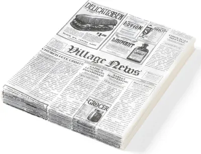 Zdjęcie produktu dla HENDI Einschlagpapier, fettdicht, Zeitungsdruck, 500 Stk., 250x350mm